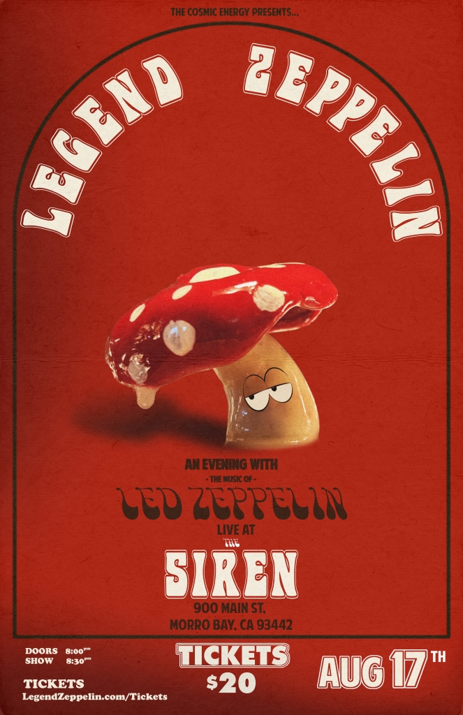 Concert poster featuring mushroom design